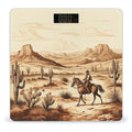 West Desert Cactus with Cowboys Riding Horses Bathroom Scale for Body Weight LCD Display Digital Bathroom Scale Tempered Glass Bathroom Weight Scales Fashion Smart Scales for Home Bedroom 400 Lb