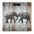 Elephant on Wood Scale for Body Weight Highly Accurate Digital Bathroom Scale Sturdy Tempered Glass Weighing Scales with LCD Display Fashion Body Fat Smart Scales 400lb