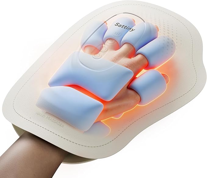 Hand Massager with Heat and Air Compression – Relaxing Therapy for Arthritis &amp Carpal Tunnel Relief – Ultra-Thin Cordless Rechargeable with Adjustable Intensity &amp Temp– Presents for Men Women