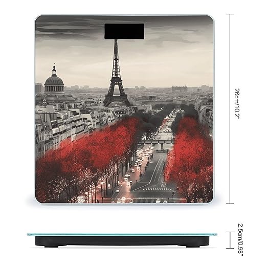 Paris Digital Bathroom Scale for Body Weight Weighing Scale with Backlit LCD Display High Precision Measurements &amp Measures Weight Up to 180kg