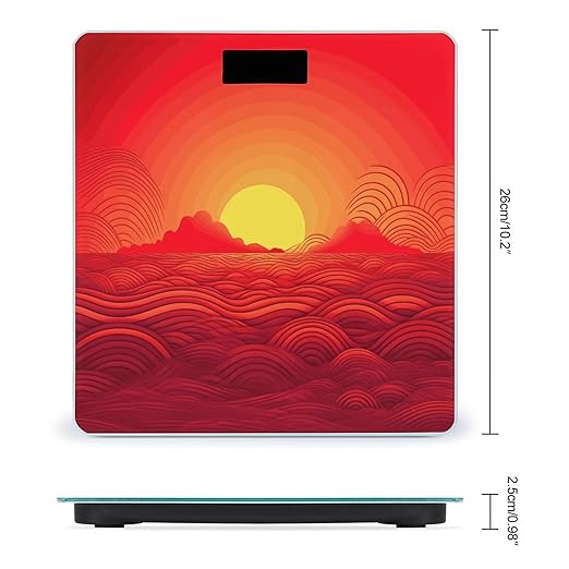 Red Sunrise Bathroom Scale for Body Weight 400 Lb Weight Scale with High Precision Sensors Tempered Glass Highly Accurate Digital Weighing Machine for People