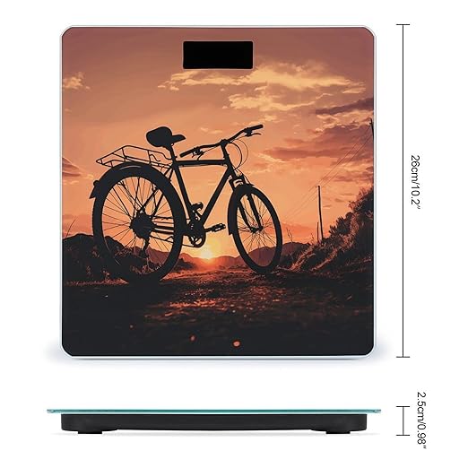 Road Bicycle Bathroom Scale Large LCD Backlight Display Digital Scale Rounded Corners Body Scales Automatic Power On/Off Bathroom Scales for Home Bedrooms