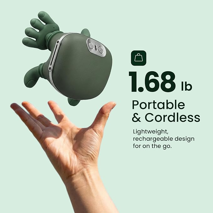 2025 New Neck &amp Shoulder Massager – Deep Tissue Portable Muscle Relaxer with Heat | Ergonomic Silicone Design for Pain Relief Tension Release &amp Travel-Friendly Recovery Device (Matte Green)