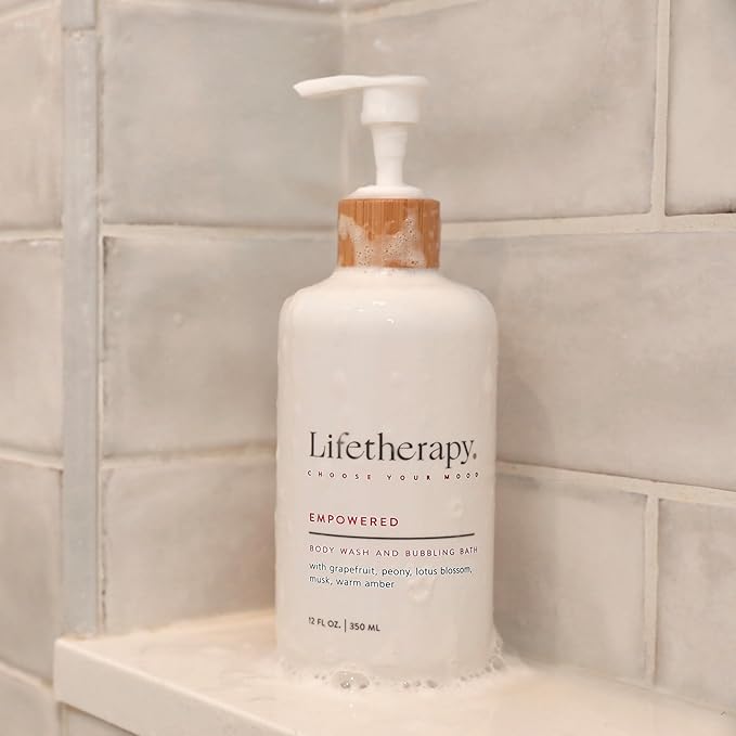 Lifetherapy 3-in-1 Body Wash Bubble Bath &amp Hand Wash – Empowered | Clean Skin-Loving Formula | Vegan &amp Gluten Free | Nourishing &amp Revitalizing | Free From Parabens Sulfates &amp Phthal