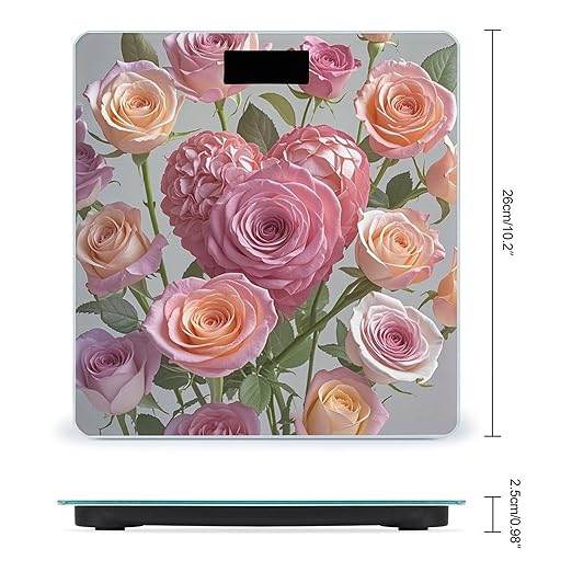 Heart Roses Weight Scale Highly Accurate Digital Weighing Scale with Large LCD Display Smart Bathroom Scales for Home Bedrooms and Gift Giving