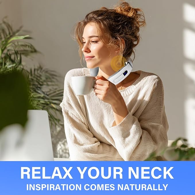 Richie House Neck Massager with Heat Neck Massager for Pain Relief Deep TissueElectric Portable Neck Massager with Heat for Women Men
