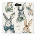 Rabbit Wearing A Bow Scale for Body Weight Anti-Slip Digital Bathroom Scale Sturdy Toughened Glass Weighing Scales High Precision Safe Rounded Corners Smart Scales