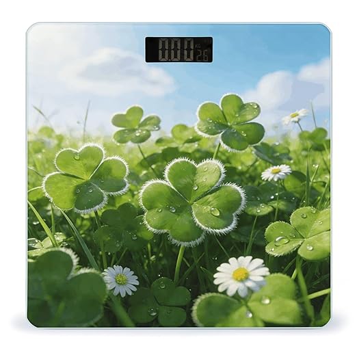 Clover Green Smart Scale for Body Weight Digital Bathroom Scale Toughened Glass Weight Scale with Large LCD Backlight Display High Precision Scales Weighing Machine