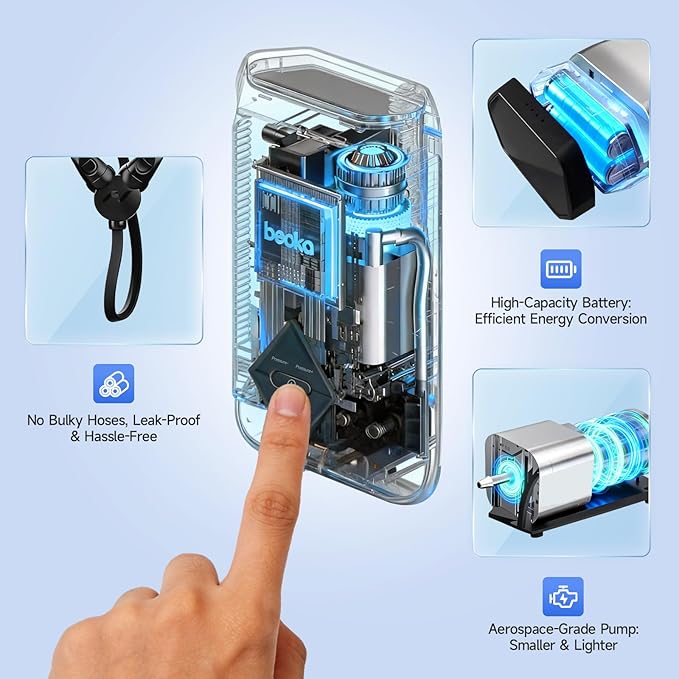 beoka Leg Massager for Circulation and Pain Relief Cordless Air Compression Boots with 5 Modes 15 Intensities for Athletes Runners and Travelers Leg Recovery System-L