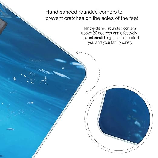 Blue Sea Turtle Weight Scale Cute Bathroom Scale for Body Highly Accurate Digital Weighing Machine for People Compact LCD Display Scales with Sturdy Toughened Glass Scales