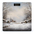 Snow Scene Scale for Body Weight Anti-Slip Tempered Glass Digital Bathroom Scales Clear LCD Display Weighing Scale Safe Rounded Corners Smart Scales