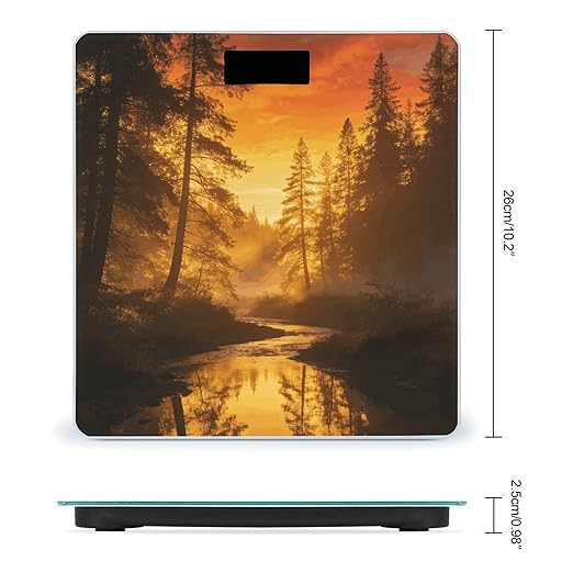 A Photo of Yanlin Stream Smart Scale for Body Weight Digital Bathroom Scale Toughened Glass Weight Scale with Large LCD Backlight Display High Precision Scales Weighing Machine
