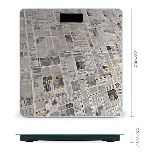 Newspaper Scale for Body Weight Precision Bathroom Weighing Scales with Back Lit LCD Display Sturdy Tempered Glass Body Weight Scales Digital Bathroom Scale 400lb