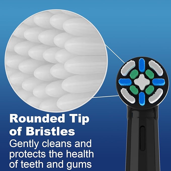 IO Replacement Heads Compatible with Oral B iO 2/3/4/5/6/7/8/9/10 Series Electric Toothbrush Brush Heads with Medium Bristles Compatible with Oral B iO for Gentle Dental Care (12 Black)
