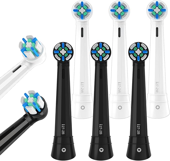 8 Pcs IO Replacement Toothbrush Heads Compatible with Oral B IO 2/3/4/5/6/7/8/9/10/Deep Clean Electric Toothbrush Toothbrush Heads Compatible with Oral B IO Caring for Your Teeth (Black/White)