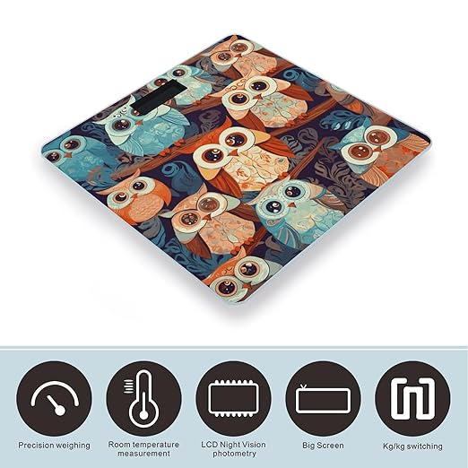 Anime Owl_77921330 Bathroom ScaleHighly Accurate Digital Weighing Machine for People Bright LED Display Weight Scale for The Aldult Home Use