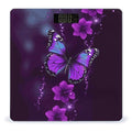 Purple Butterfly Bathroom Scale for Body Weight 400 Lb Weight Scale with High Precision Sensors Tempered Glass Highly Accurate Digital Weighing Machine for People