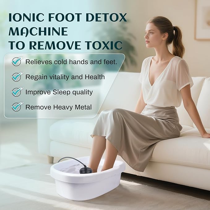 Ionic Foot Bath Detox Machine Feet Detox Machine for Home Use Home Salon Spa for Deep Relaxtion with Foot Massager Roller