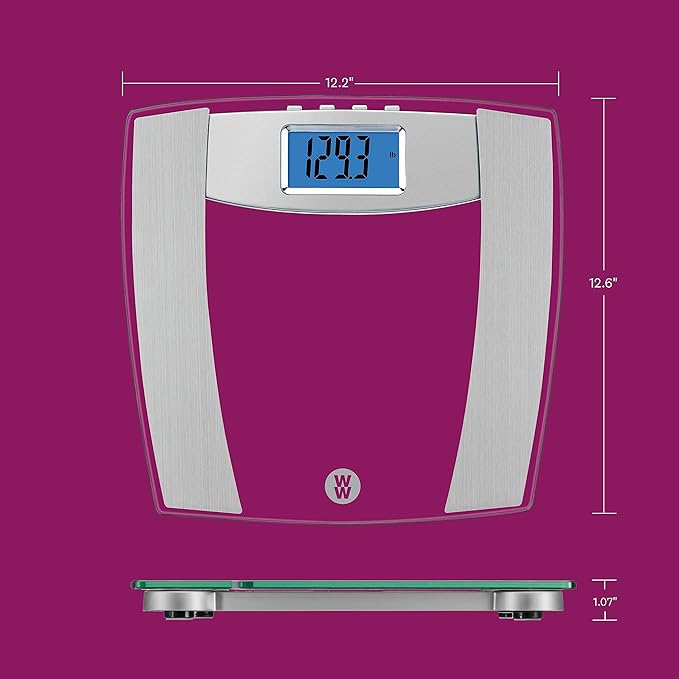 Weight Watchers Scales by Conair Scale for Body Weight Digital Bathroom Scale with Body Fat Muscle and BMI in Clear