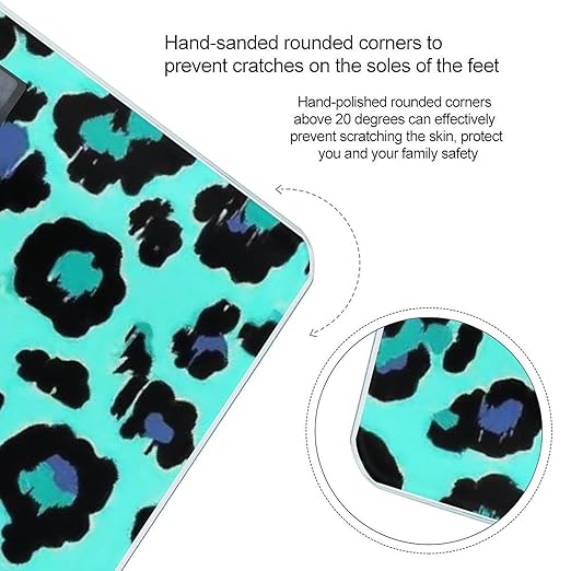 Automatic Switch Digital Bathroom Weighing Scale Smart Scale for Body Weight Green Cheetah Leopard Print