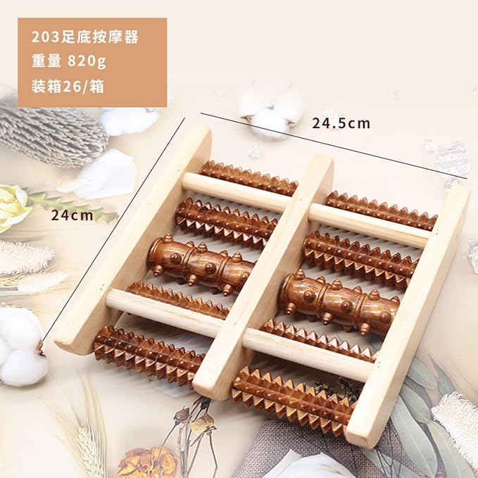 木质滚轮按摩器 Whole Body Roller Massager Roller 足部足底按摩木制脚排脚底按摩器 HomeOffice Body Electric Massagers