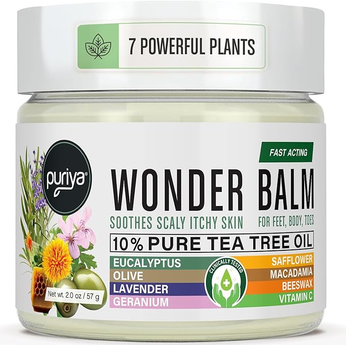 Puriya Tea Tree Oil Wonder Balm and Body Wash for Men Women Bundle Set Physician Formulated Extra Strength Soap Doctor Approved Extra Strength for Athletes Itchy Foot Jock Itch Fast Acting