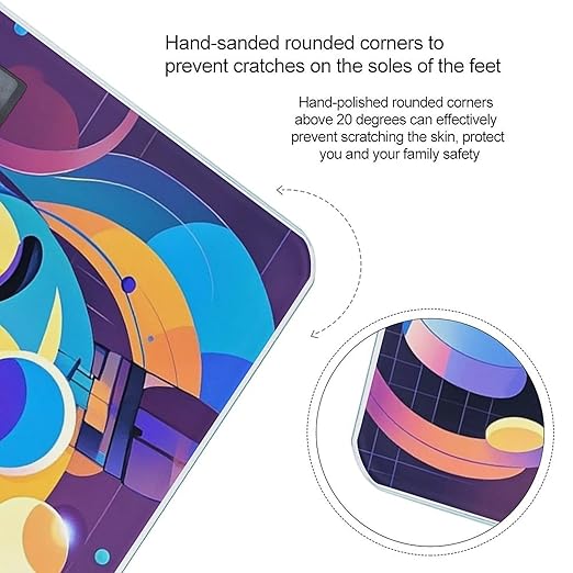 Abstract Music Themed Scale for Body Weight Accurate Digital Bathroom Scale Toughened Glass High Precision Scales Smart Weight Scales with Large LCD Backlight Display Weighing Machine
