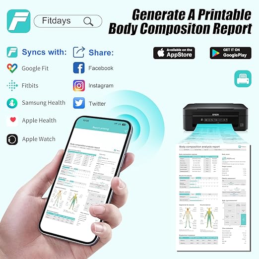 8-Electrode Smart Body Fat Scale with Handle 28 Body Metrics Segmental Measurements for Arms/Legs/Torso for Arms/Legs/Torso Large Display App Sync 180kg/400lbs