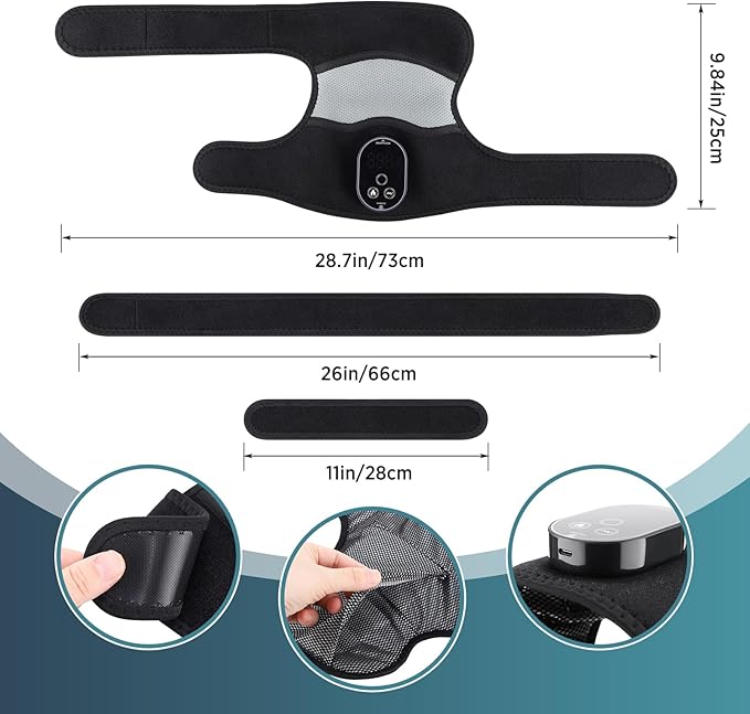 2-Pack Cordless Heated Knee Massager Knee Heating Pad for Pain Relief Heated Knee Wrap 6 Heat Levels 3 Vibration Modes &amp Timer Adjustable Heaing Pad Wrap for Knee Shoulder