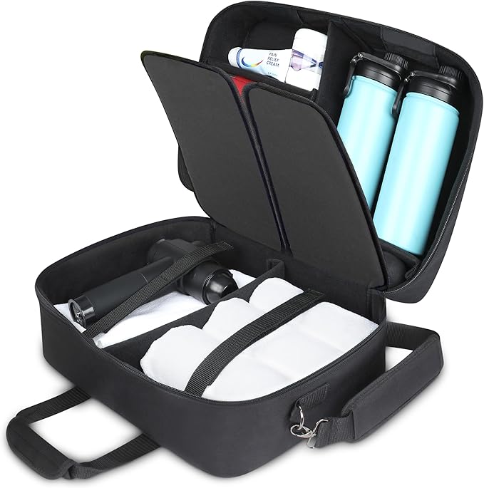 USA Gear Massage Gun Carry Case – Customizable Large Volume Interior Durable Water &amp Scratch Resistant Exterior - Compatible with Theragun Medcursor Flyby Hypervolt Massager Sharper Image et