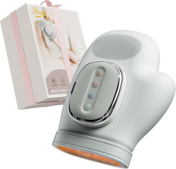 Hand Massager with Heat and Compression - Cordless Electric Hand and Wrist Massager for Arthritis Carpal Tunnel &amp Finger Pain Relief - 5 Levels 3D Wave Pressure 3 Heat Settings - Ideal Gift