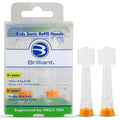 Brilliant Oral Care Kids Sonic Toothbrush Soft Replacement Heads for Children Ages 5+ Orange 2 Pack