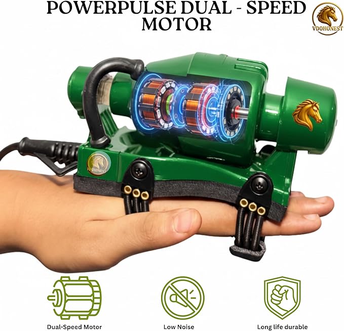 Full Body Corded Massager for Barbers Electric Powerful Double Speed Muscle Relaxer with Floating Head Action for Pain Relief &amp Circulation (Green)