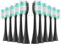 10 Pieces Replacement Brush Heads Compatible with Aquasonic Series Electric Toothbrush Soft Bristle Deep Clean Teeth(8pcs Black)