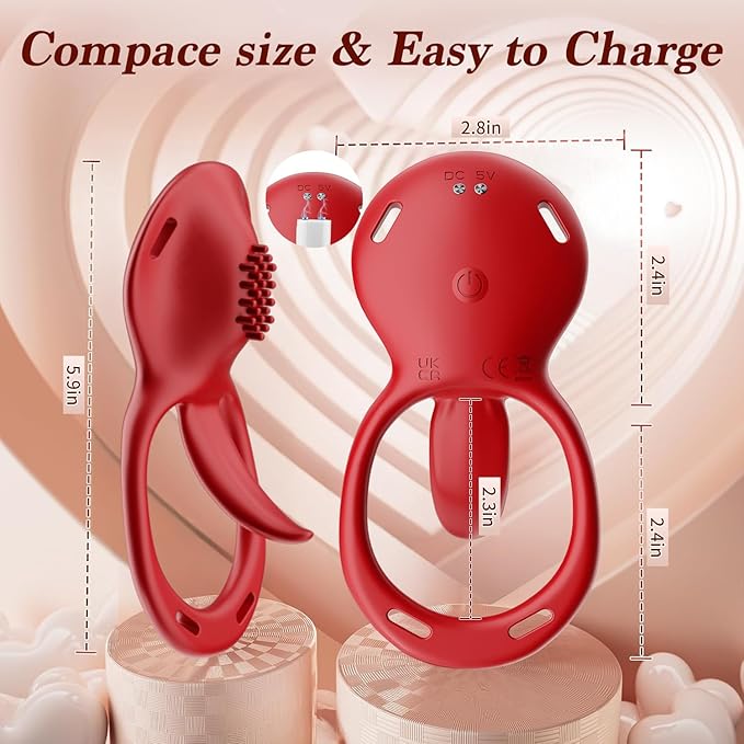 Portable Vibrating Massager -Clitioral Sucker Relaxes Muscles Heating Modes Viboators Toy Couples- for Body and Back Foot Silent Personal for Sports Massage Adult Tools Relaxation t345 (red)