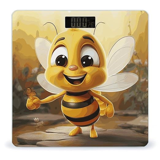 Honey Bee Bathroom Scale Ultra-Bright Liquid Crystal Screen Weight Scale Accurate Bathroom Body Scales for Body Weight Bathroom Pet Home Bedroom Gift-Giving