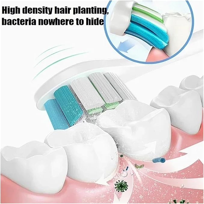 12PCS Replacement Brush Heads Compatible for V1/X1/X3/X5/X3U/X3PRO/v1/v2 Sonic Electric Toothbrush Soft(Black B)