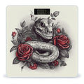Red Rose on Snake Scale for Body Weight Accurate Digital Bathroom Scale Toughened Glass High Precision Scales Smart Weight Scales with Large LCD Backlight Display Weighing Machine
