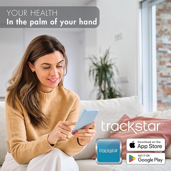 Trackstar Silver Digital Weight Scale | 440 lb Weight Capacity | Trackstar Monitoring App | Bluetooth iOS &amp Android Compatible | Measure Track and Share Results