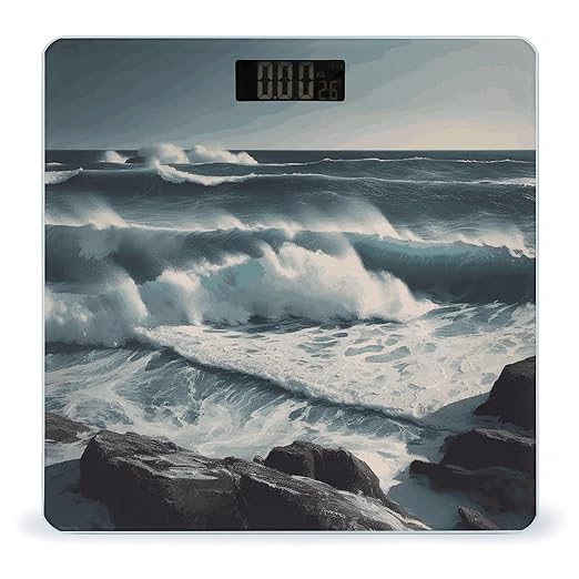 Wild Seas Scale for Body Weight Precision Bathroom Weighing Scales with Back Lit LCD Display Sturdy Tempered Glass Body Weight Scales Digital Bathroom Scale 400lb