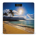 Hawaii Beach Bathroom Scale Large LCD Backlight Display Digital Scale Rounded Corners Body Scales Automatic Power On/Off Bathroom Scales for Home Bedrooms