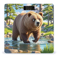 Bear Crossing The River Scale for Body Weight Highly Accurate Digital Bathroom Body Scale Digital Bathroom Scales for People Anti-Slip Large LCD Display Smart Scales