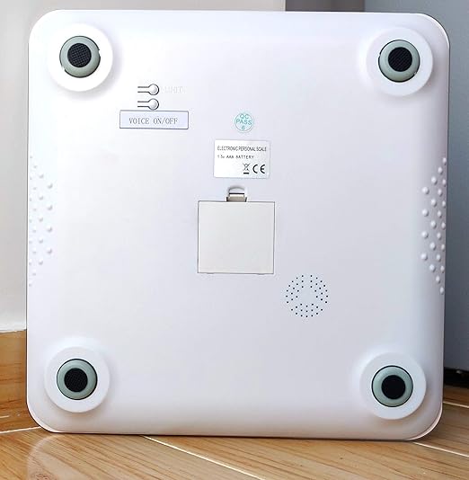 NewlineNY Voice Talking Digital Bathroom Scale Easy Auto Step-on Auto Off Technology White Lb or Kg 440lb Capacity