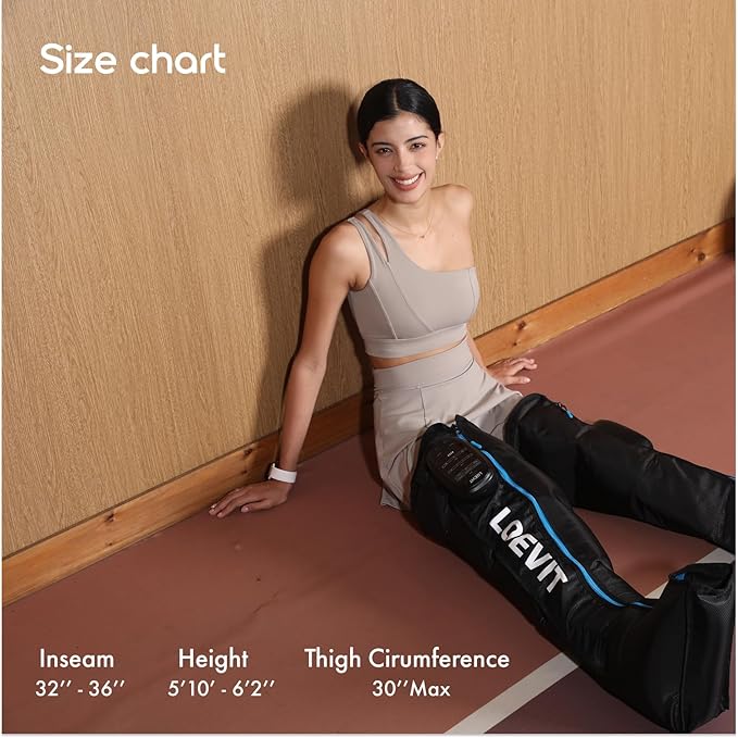 Cordless Air Compression Leg Massager for Pain Relief Full Leg Boots with Dynamic Pressure Enhances Circulation Reduces Muscle Pain Fast Recovery (Single)