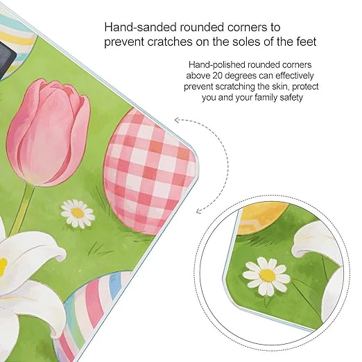 Easter Flower Smart Scale for Body Weight Digital Bathroom Scale Toughened Glass Weight Scale with Large LCD Backlight Display High Precision Scales Weighing Machine