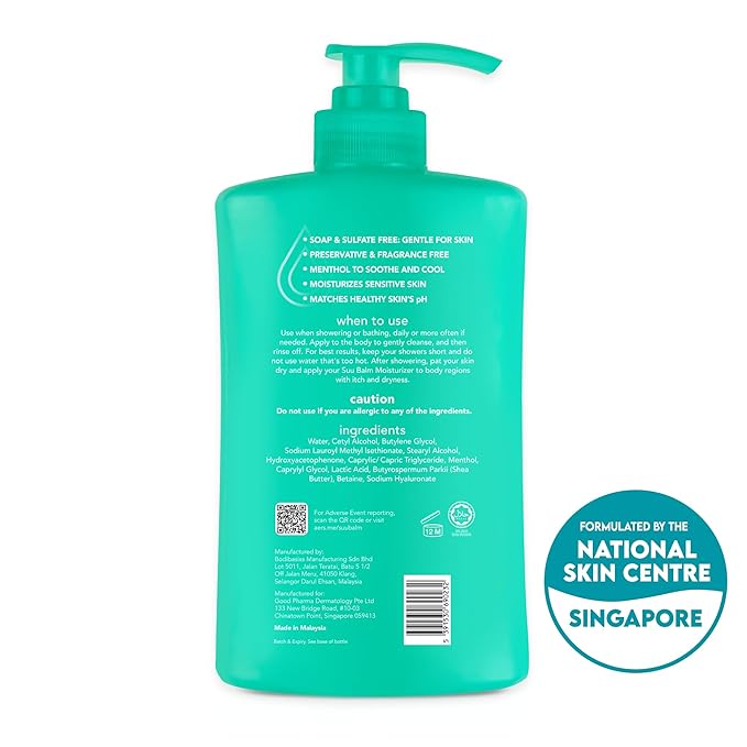 Suu Balm Anti Itch Body Wash Psoriasis Body Wash Eczema Body wash for adults Moisturising Cleanser for Dry Itchy Relief For Sensitive Skin Cooling Menthol Sulfate Free 28.4 fl oz