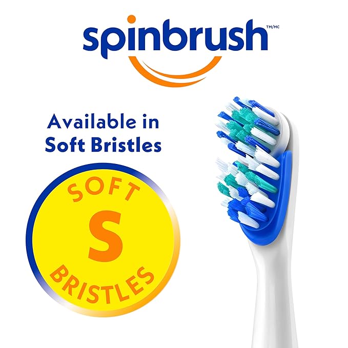 Spinbrush Pro+ Deep Clean Battery Toothbrush for Adults Soft Bristles Batteries Included