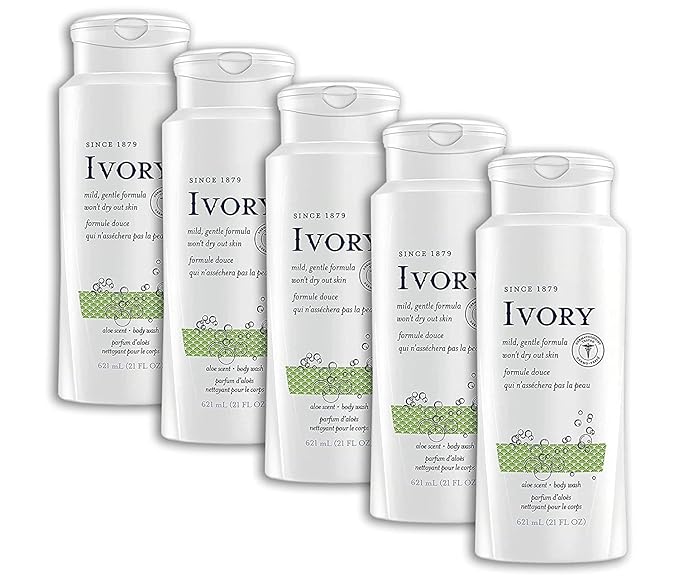 Ivory Scented Body Wash Aloe 21 oz (Pack of 5)