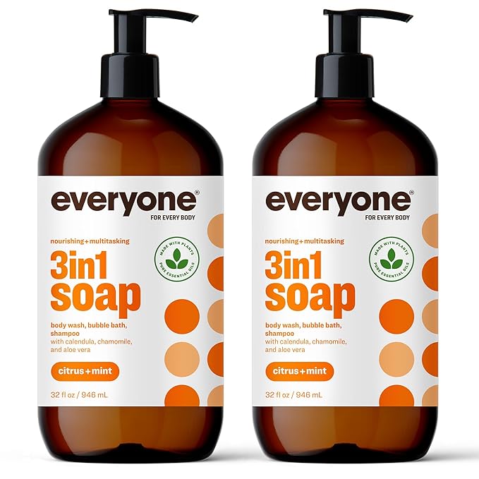 Everyone 3-in-1 Soap Body Wash Bubble Bath Shampoo 32 Ounce (Pack of 2) &amp 3-in-1 Soap Body Wash Bubble Bath Shampoo 32 Ounce (Pack of 2) Cedar and Citrus