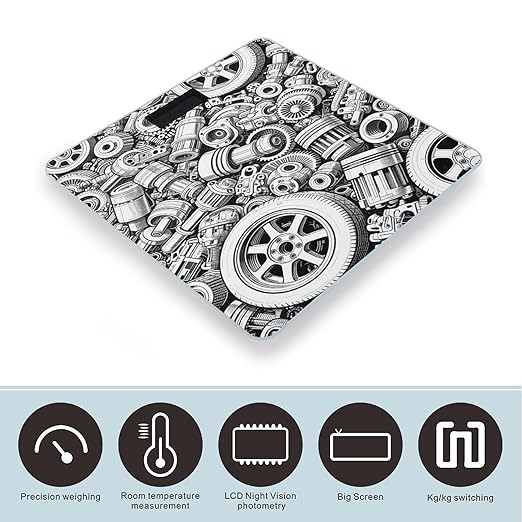 Automobile Car Parts Weight Scale Large Bathroom Scales Digital Weight with Bright LED Display Non Slip Automatic Weighing Scale Fashion Weighing Machine for Body
